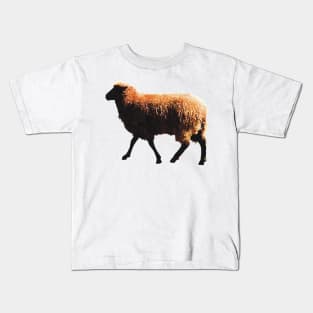 Fuzzy Golden Brown Sheep Kids T-Shirt